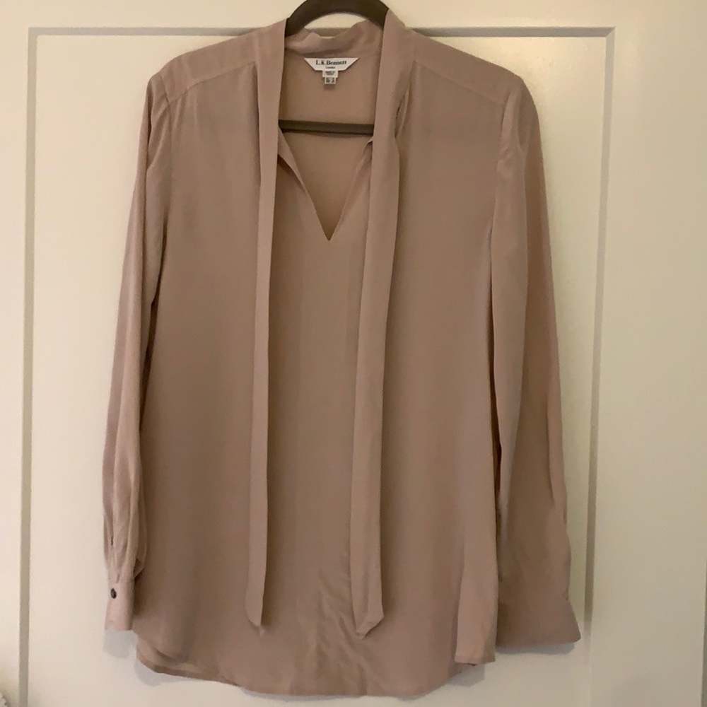 L.K Bennett silk tie blouse